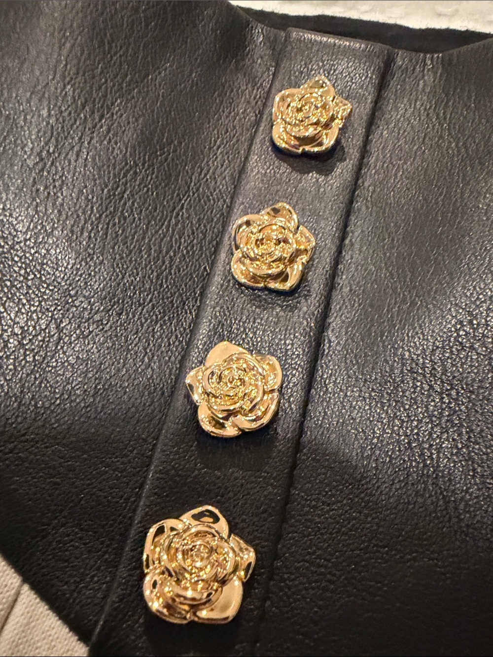 Commense Black/Beige Pleated Mini Skirt with Gold Buttons and built in shorts - Picture 4 of 5